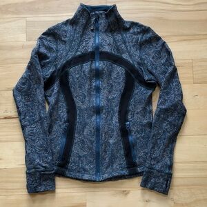 Lululemon Define Jacket brushed herringbone Alberta Lake blue & black - 10